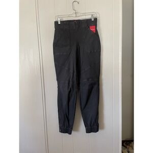 Spanx Pants Womens Medium Gray Stretch Twill Cargo Jogger Ankle Zip